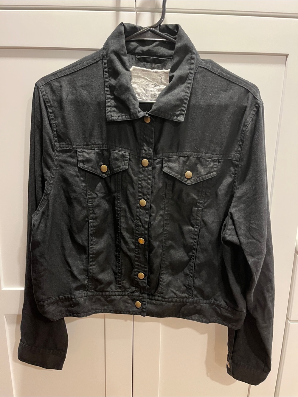NotPerfectLinen jacket Calico cropped jacket in black